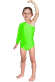 BODY DANZA LYCRA MONOSPALLA MANICA LUNGA VERDE BABY